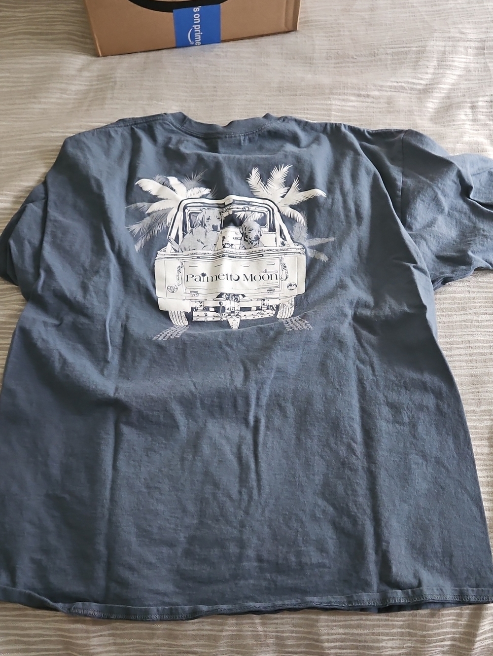 Port and Company Slate Grey Graphic Tee with White Beach Truck